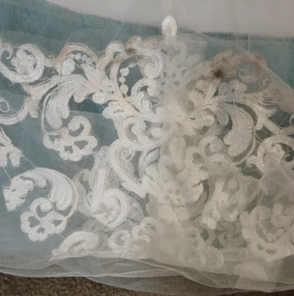 Unbranded White Beaded Tulle First Communion/JR Bridemaid/Formal Dress w/Train